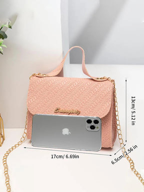 Swallow Online Embossing Chain Square Bag