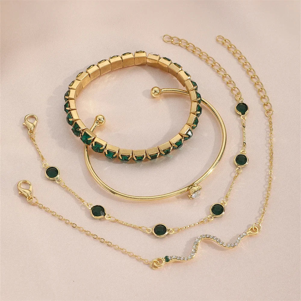 Conjunto de Braceletes Snake Green