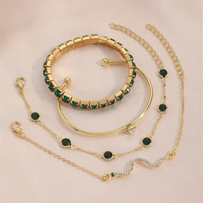 Conjunto de Braceletes Snake Green